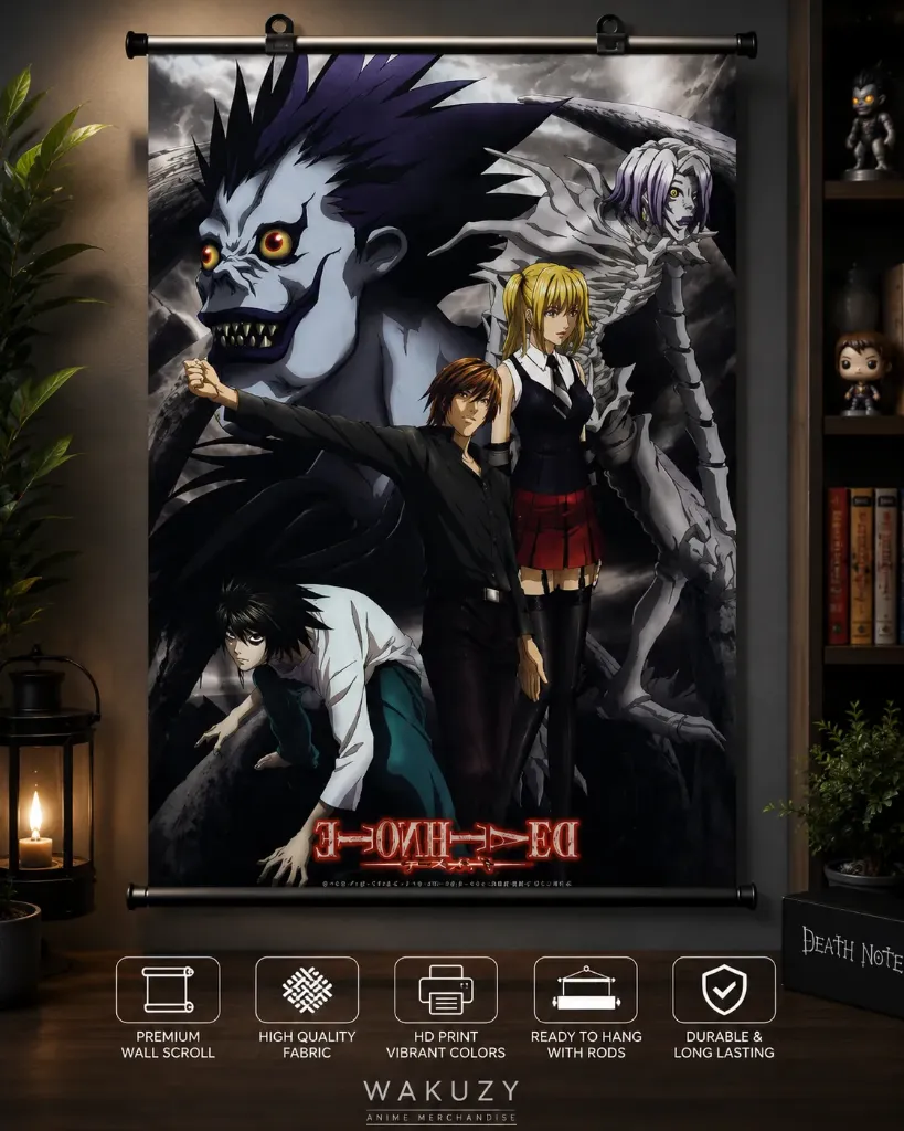 Death Note Anime Wall Scroll | Premium HD Fabric Poster | Ready to Hang