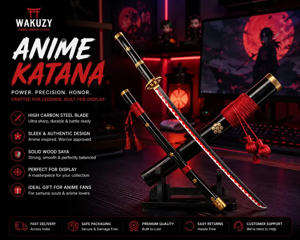 104CM Demon Slayer Wooden Katana Sword | Anime Cosplay Replica