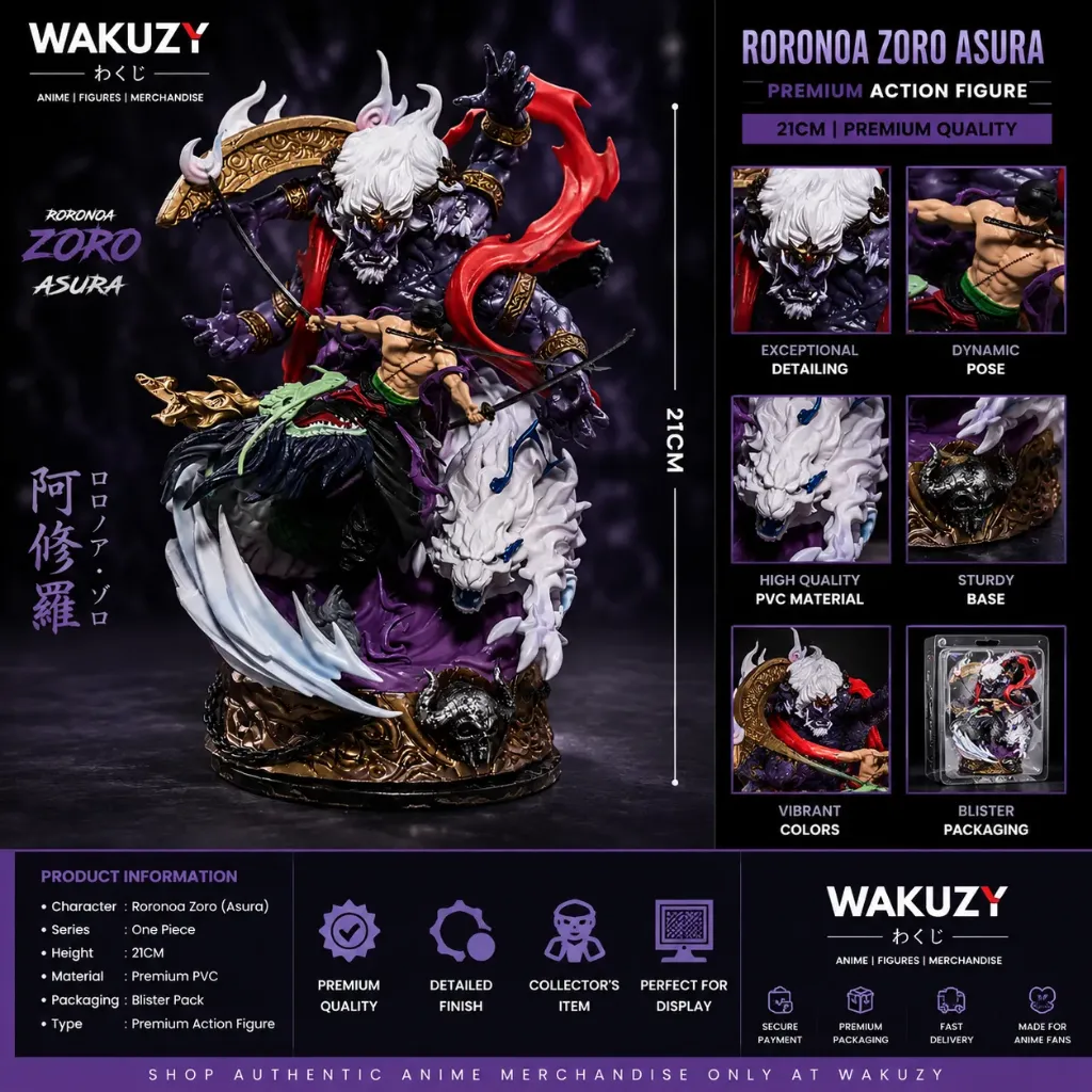 Roronoa Zoro Asura 21CM Premium Action Figure with Blister | One Piece