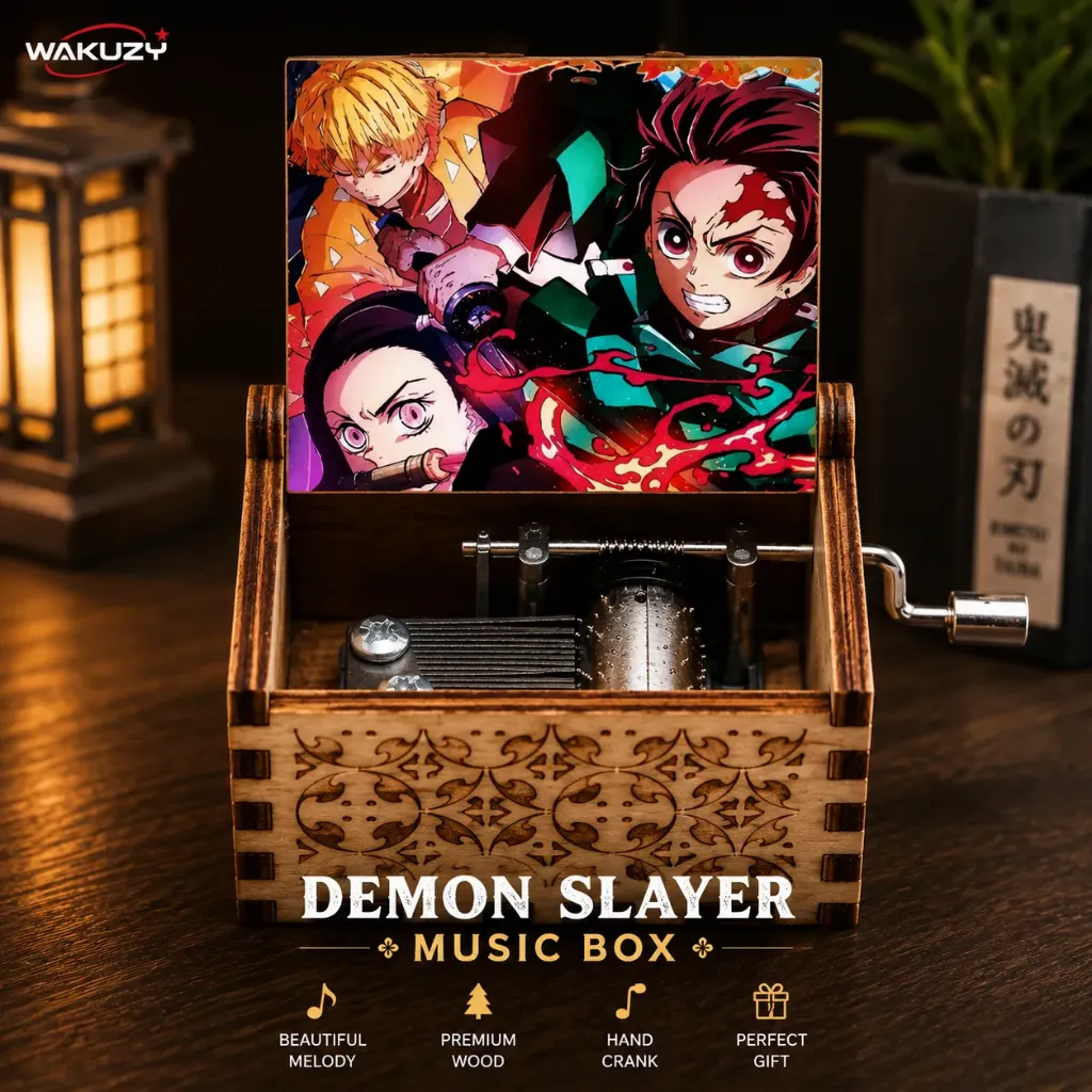 Demon Slayer Wooden Hand Crank Music Box | Premium Anime Collectible Gift